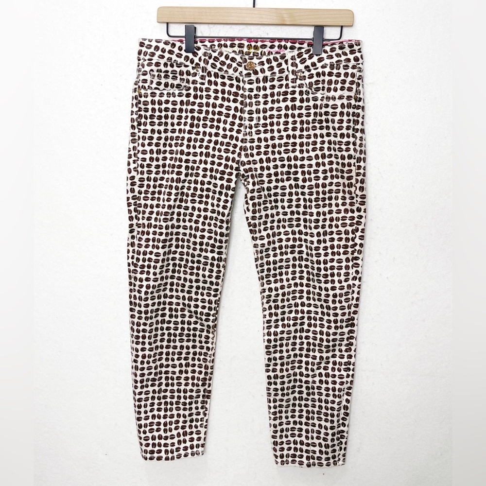 Kate Spade New York Coffee Bean Broome Street Capri Size 29 Coffee Print
